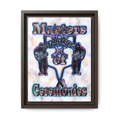 em cee squared - framed canvas art (white marble)