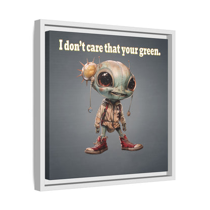 I don't care that your green - framed canvas art (grey-light grey)