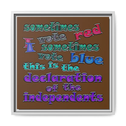 declaration of the independents - framed canvas art (brown)