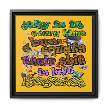 the bum's shit - framed canvas art (yellow)