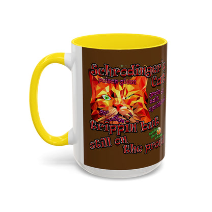 schrodinger's cat - Accent Mug (brown)