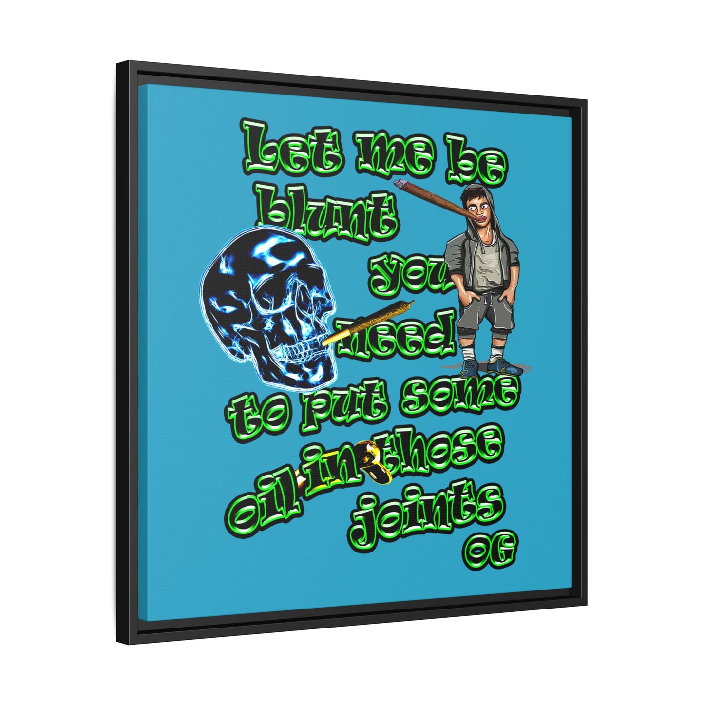og - framed canvas art (turquoise)