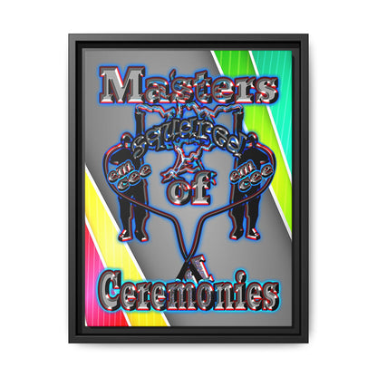 em cee squared - framed canvas art (rainbow split)