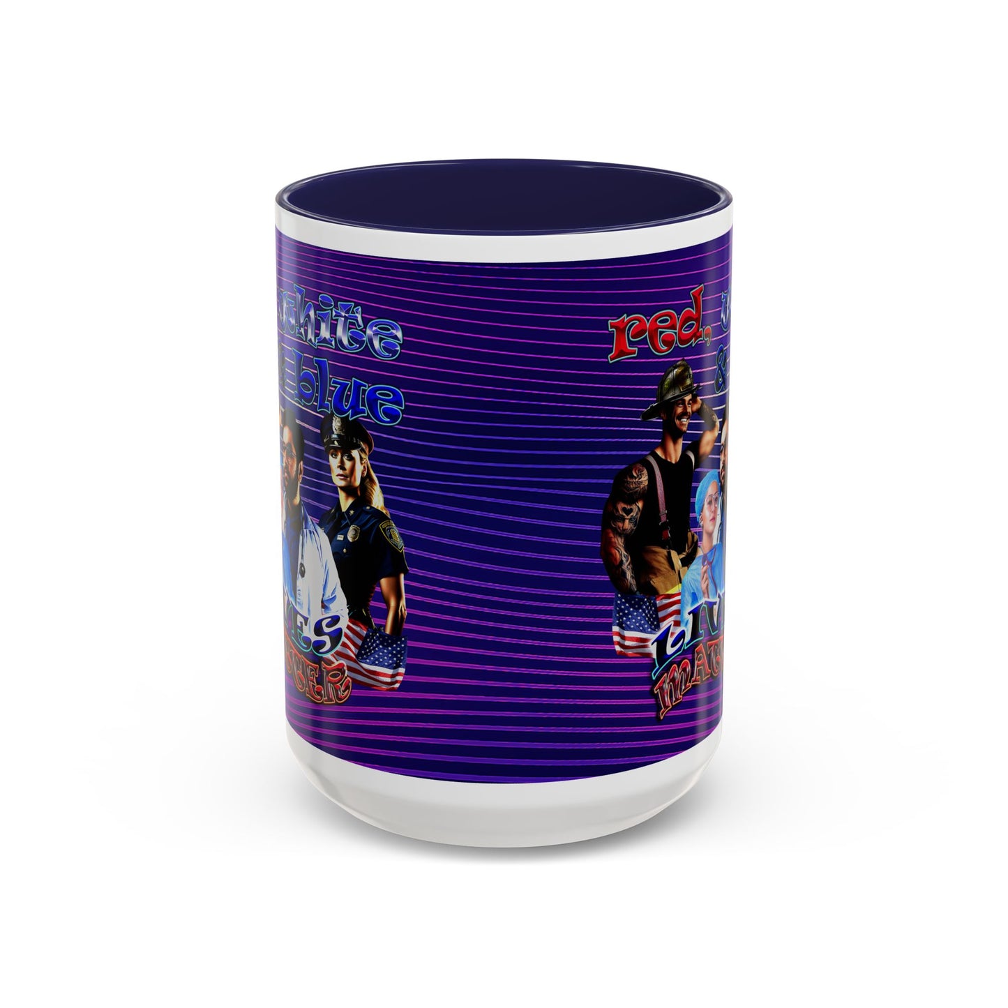 rw&b lives matter - Accent Mug (purple wave)