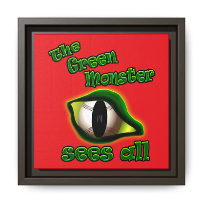 green monster - framed canvas art (red)