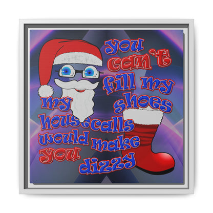 santa's shoes - framed canvas art (grey-pink wave)
