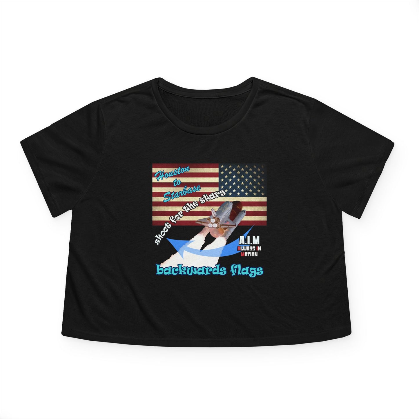 shoot for the stars - Women's Flowy Cropped Tee