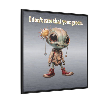 I don't care that your green - framed canvas art (brushed nickel)