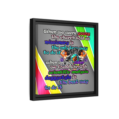 doggystyle - framed canvas art (rainbow split)