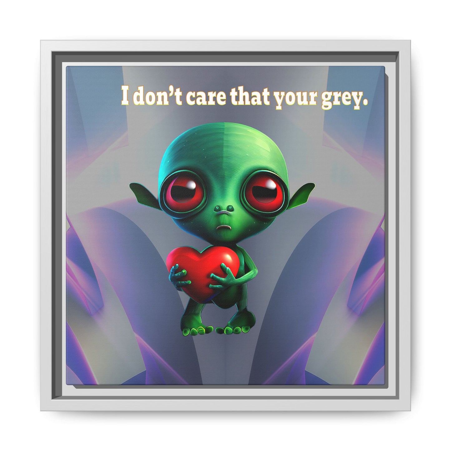 I don't care that your grey - framed canvas art (grey-pink wave)
