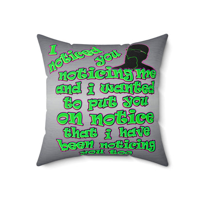 noticed you noticing - Faux Suede Square Pillow - (brushed nickel)