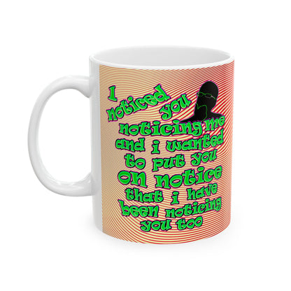 noticed you noticing - White Mug (yellow-orange wave)