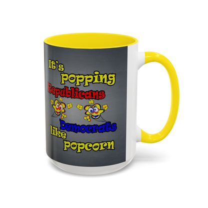 popping like popcorn - Accent Mug (grey-light grey)