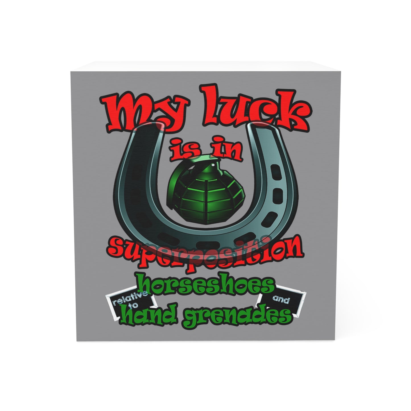 my luck - note cube (grey)