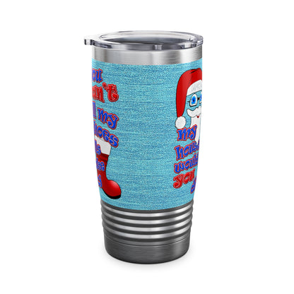 santa's shoes - Ringneck Tumbler, 20oz (faded blue)