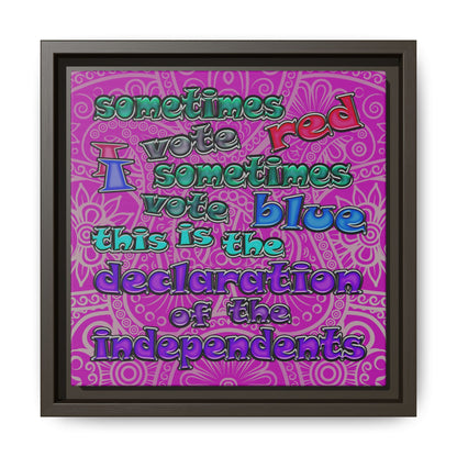 declaration of the independents - framed canvas art (pink swirl)
