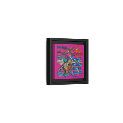 drop the beat - framed canvas art (pink)