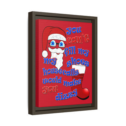 santa's shoes - framed canvas art (dark red)