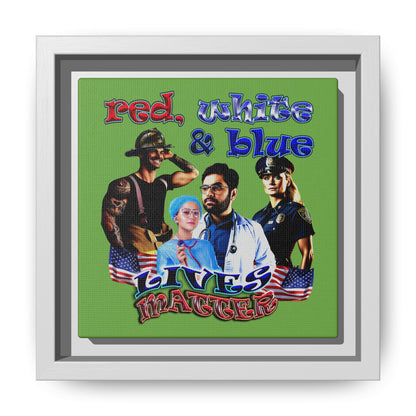 rw&b lives matter - framed canvas art (green)