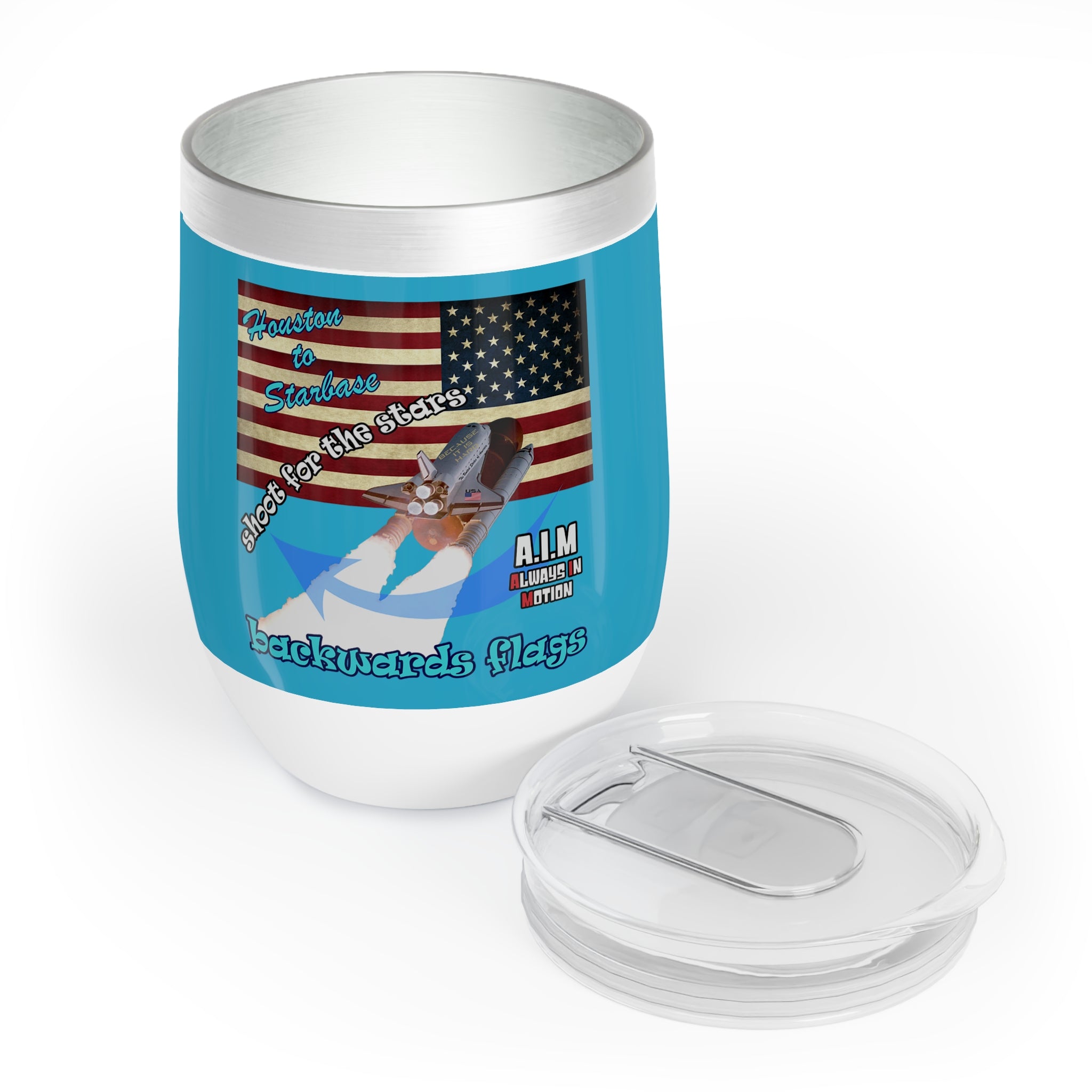 shoot for the stars - Chill Wine Tumbler (turquoise)