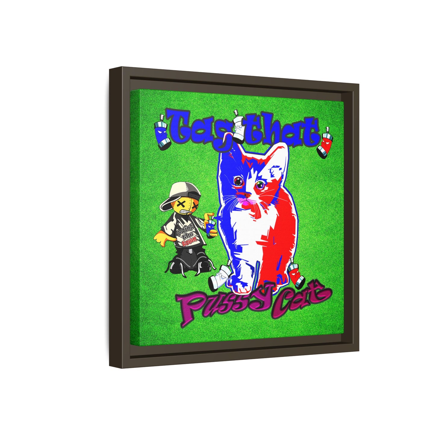 tag that - framed canvas art (green turf)