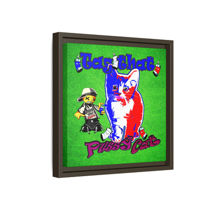 tag that - framed canvas art (green turf)