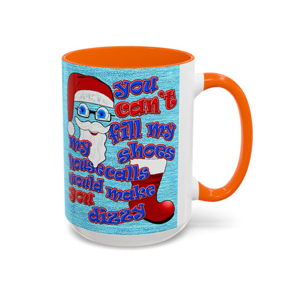 santa's shoes - Accent Mug (faded dark blue)