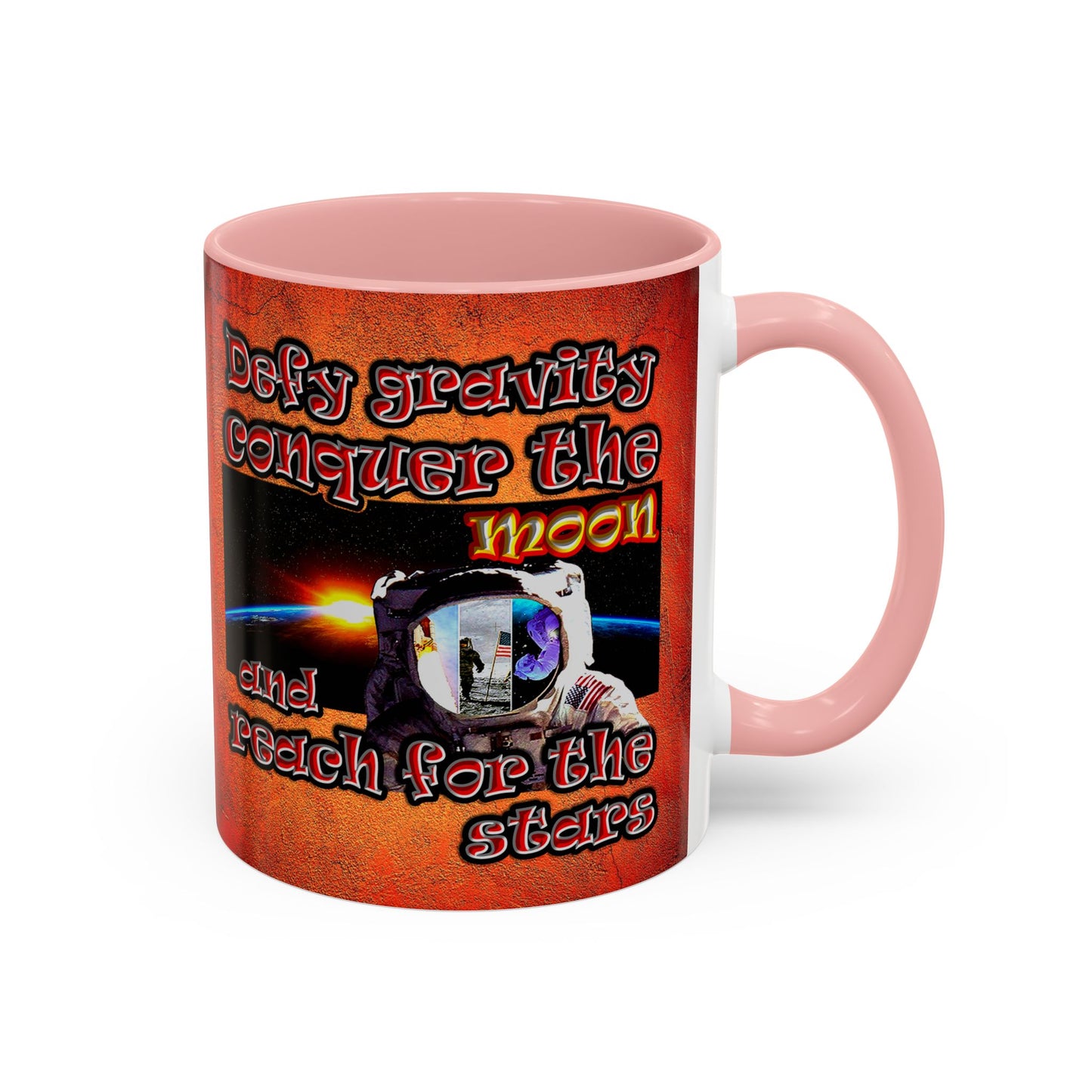 defy conquer reach - Accent Mug (burnt orange)