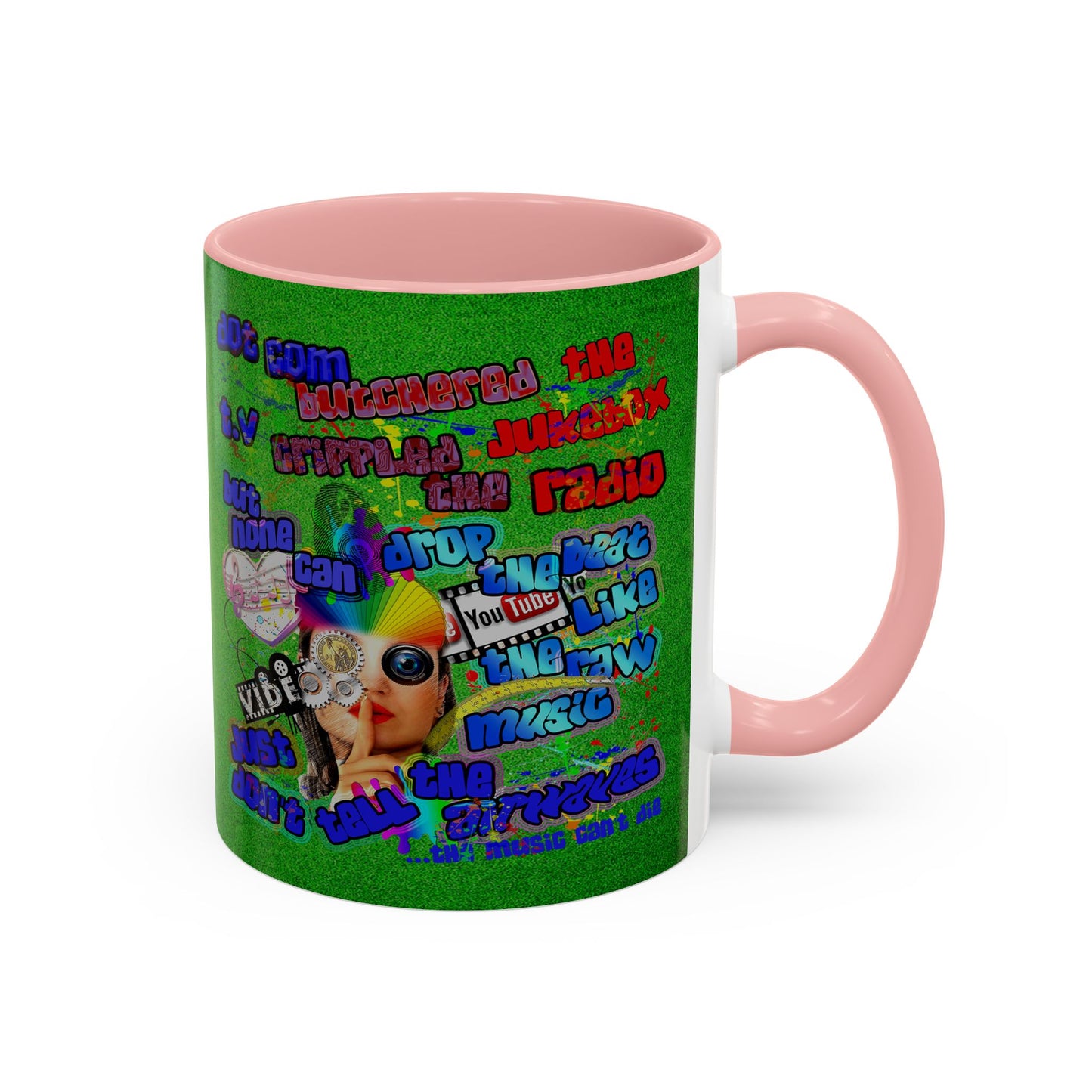 drop the beat - Accent Mug (green turf)