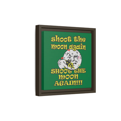 shoot the moon again - framed canvas art (dark green)