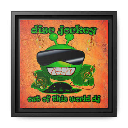 disc jockey - framed canvas art (burnt orange)