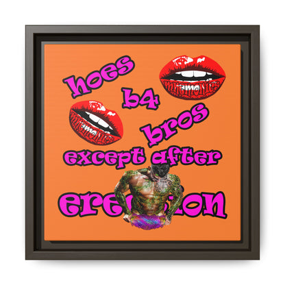 hoes b4 bros - framed canvas art (crusta)