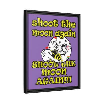shoot the moon again - framed canvas art (light purple)