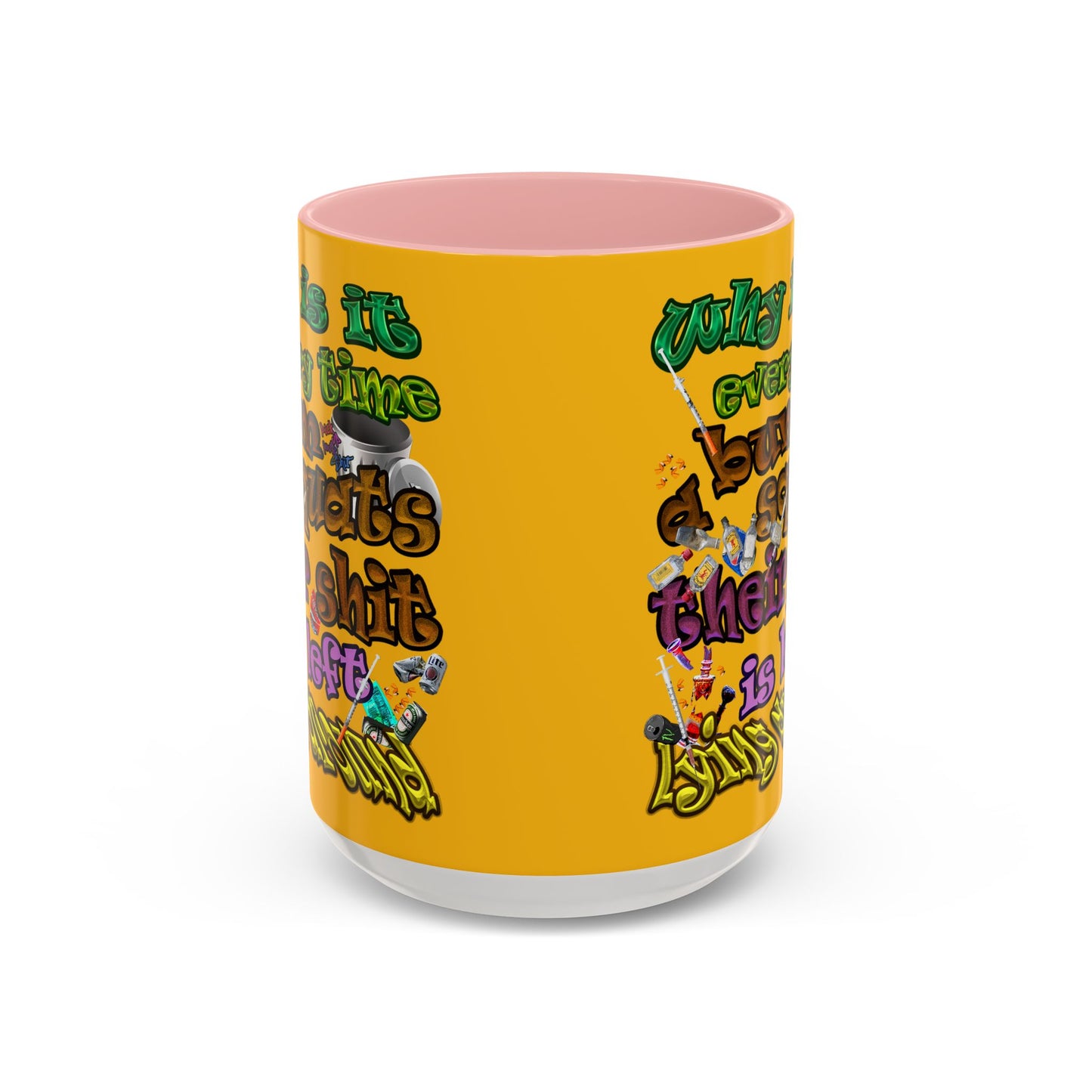 the bum's shit - Accent Mug (yellow)