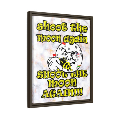 shoot the moon again - framed canvas art (white marble)