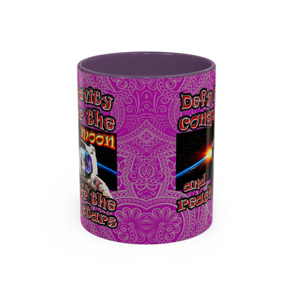 defy conquer reach - Accent Mug (pink swirl)