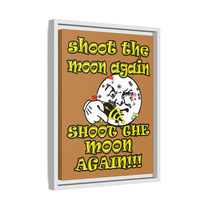 shoot the moon again - framed canvas art (light brown)