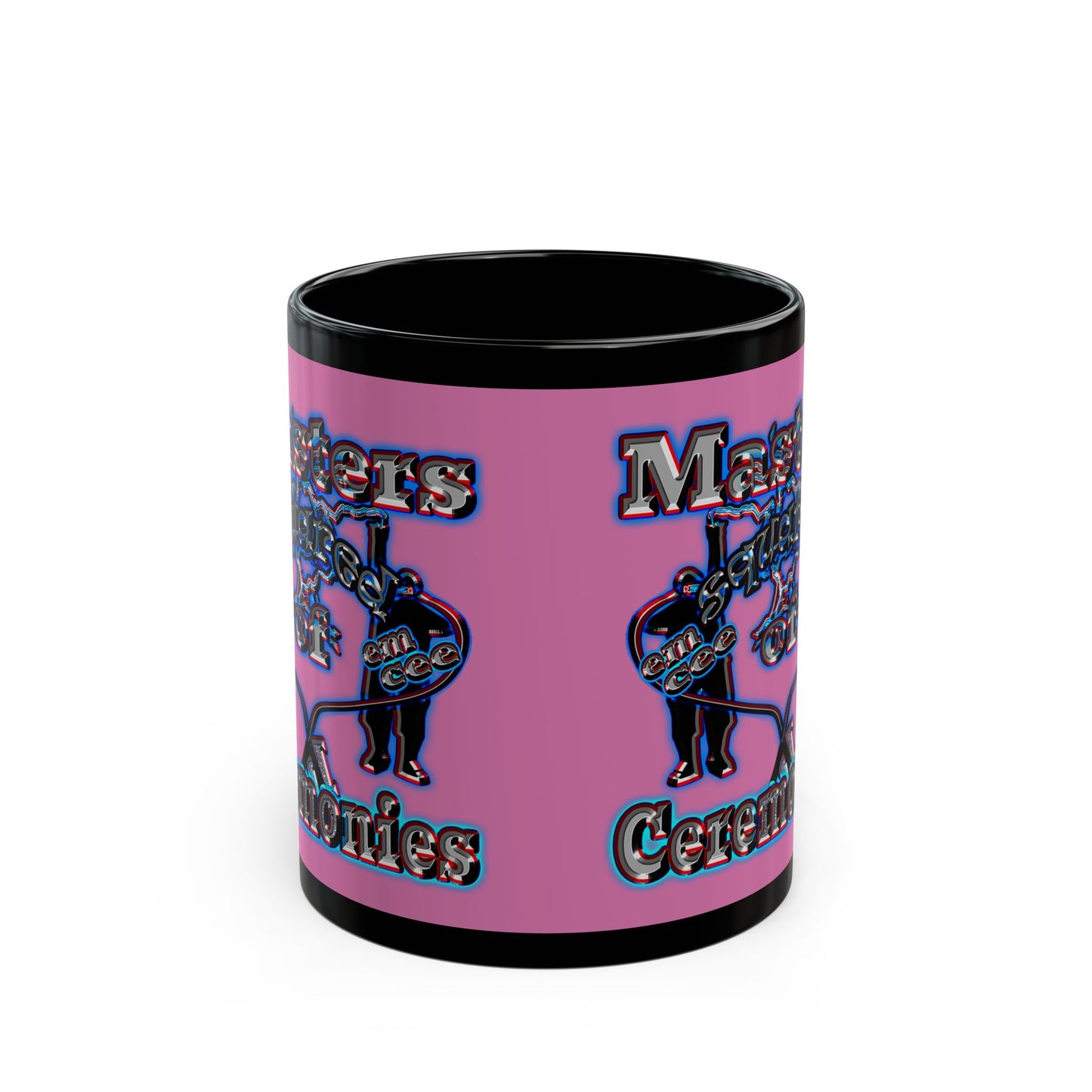 em cee squared - Black Mug (light pink)
