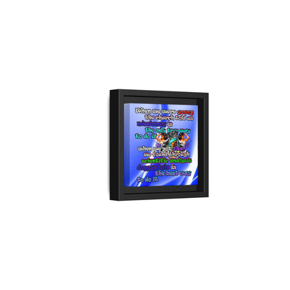doggystyle - framed canvas art (blue-white wave)