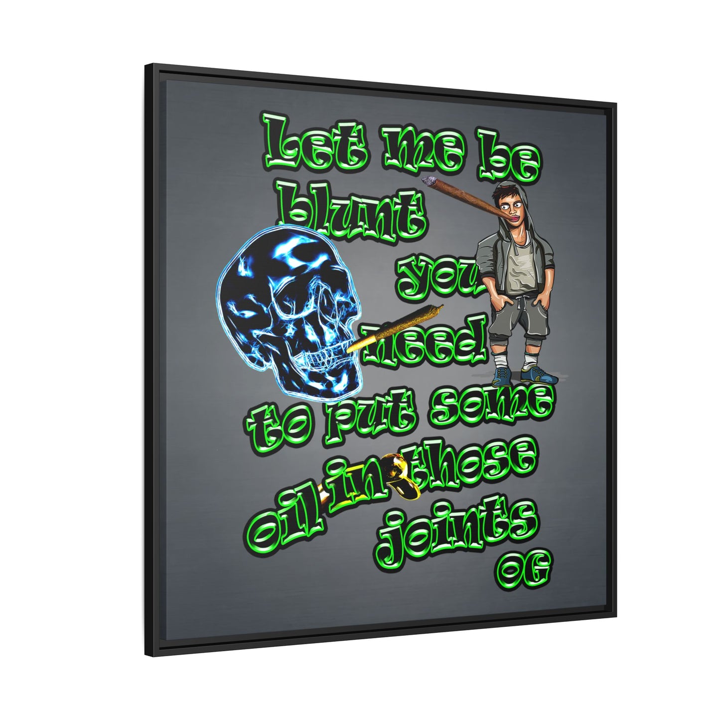 og - framed canvas art (grey-light grey)
