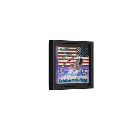 shoot for the stars - framed canvas art (light blue-pink wave)