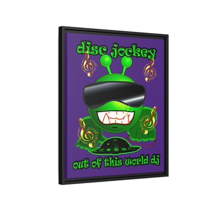 disc jockey - framed canvas art (purple)
