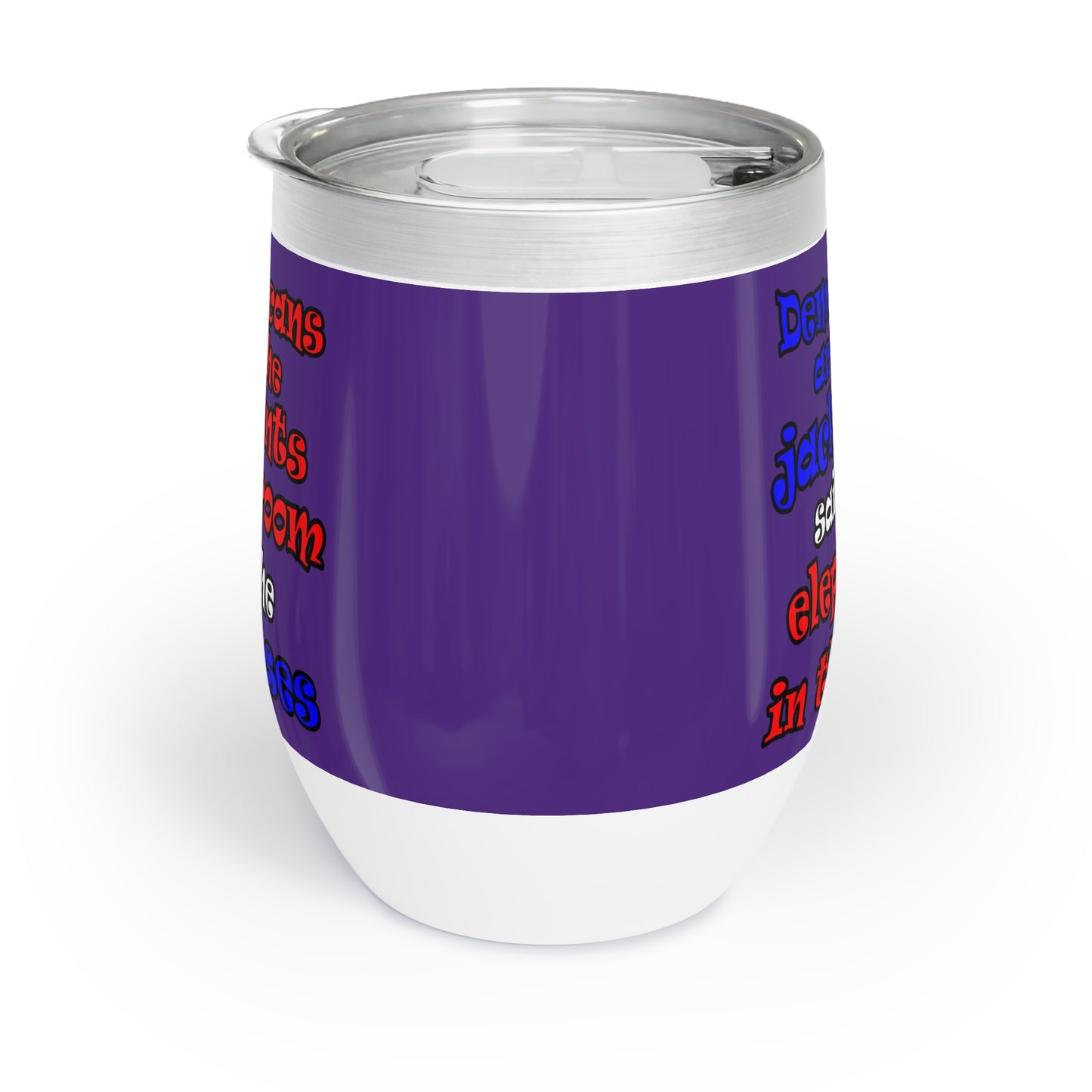 donkeys and elephants - Chill Wine Tumbler (purple)