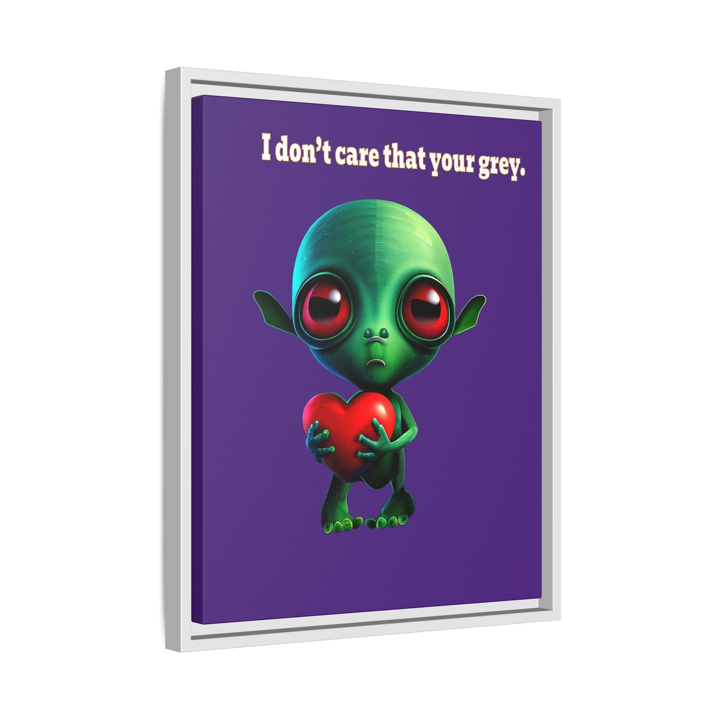 I don't care that your grey - framed canvas art (purple)