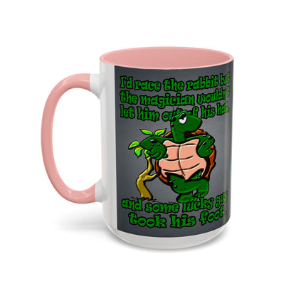 turtle race - Accent Mug (grey-light grey)