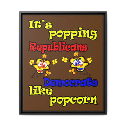 popping like popcorn - framed canvas art (brown)
