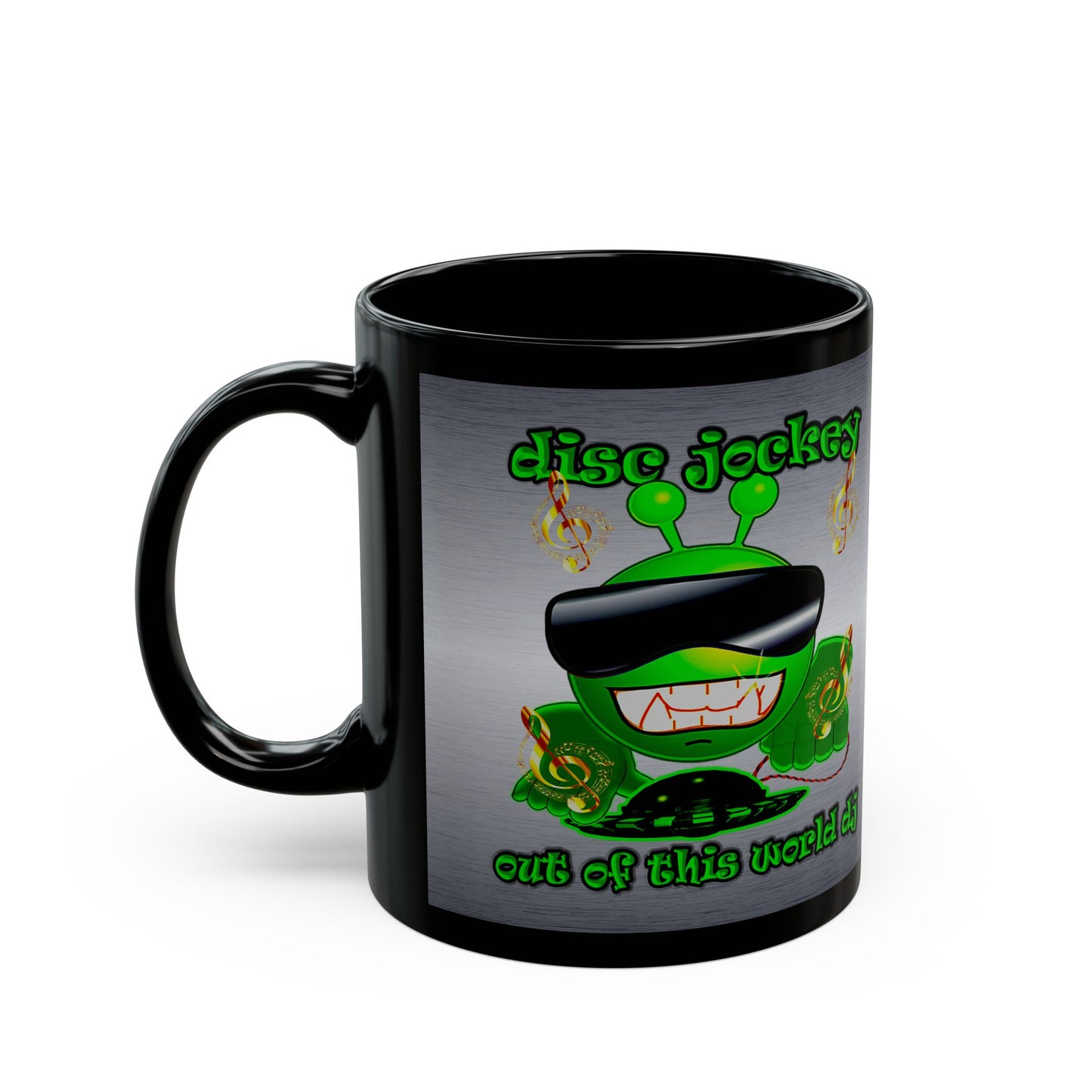 disc jockey - Black Mug (brushed nickel)