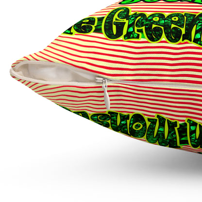 christmas spirits of boston - Spun Polyester Square Pillow - (yellow-orange wave)