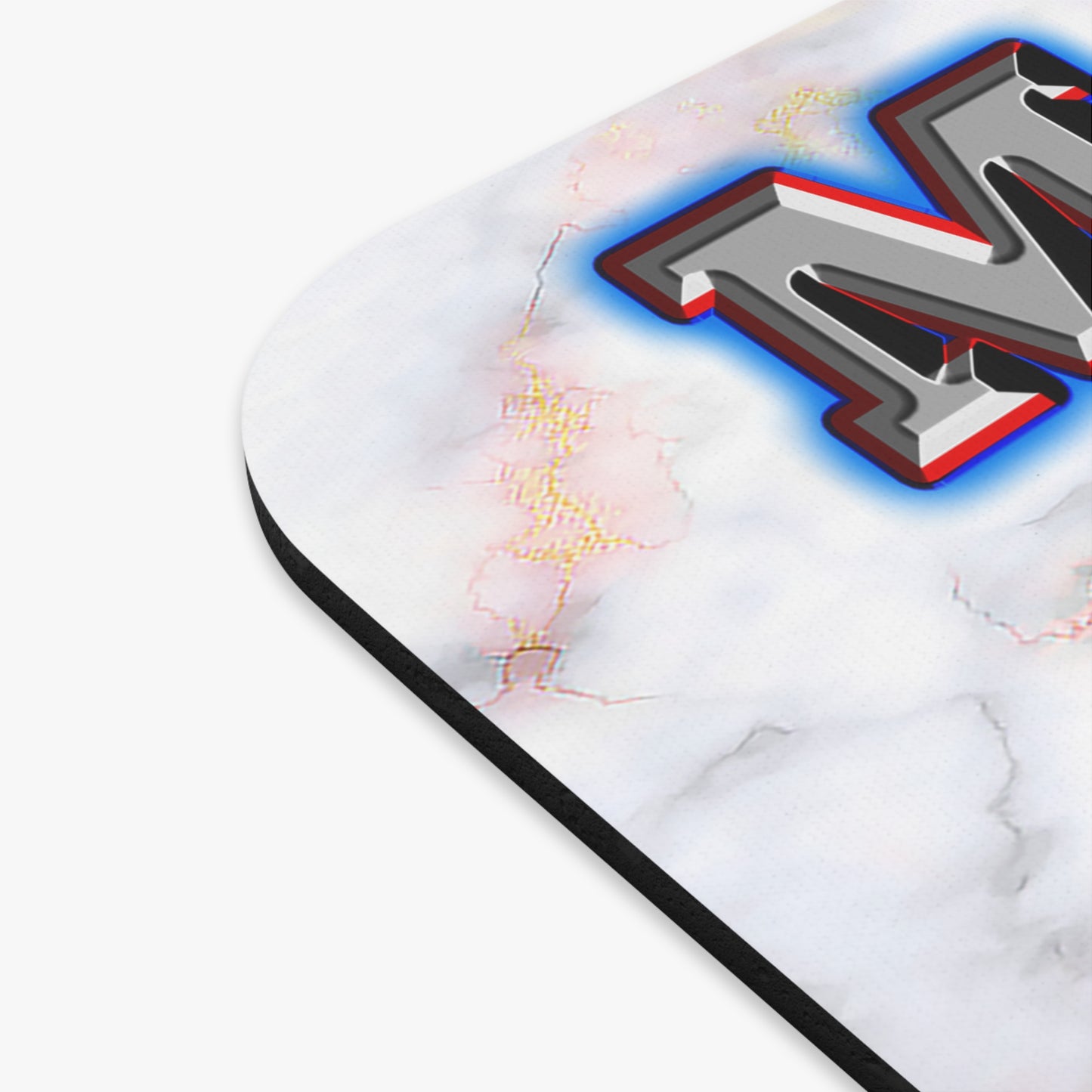 em cee squared - Mouse Pad (Rectangle) (white marble)