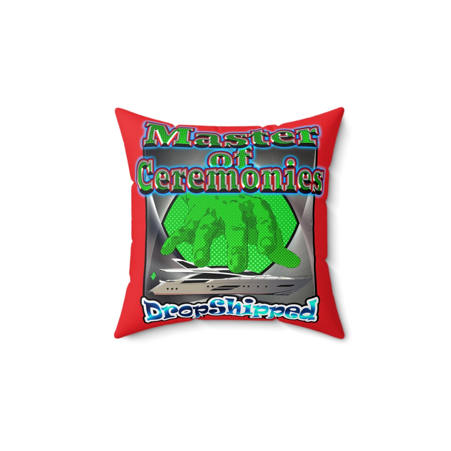 logo - Spun Polyester Square Pillow - (red)
